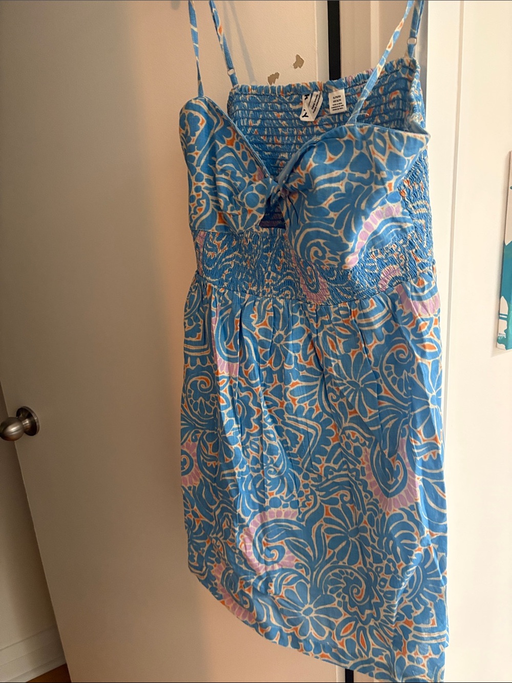 Roxy Blue and Orange Floral Smocked Sundress